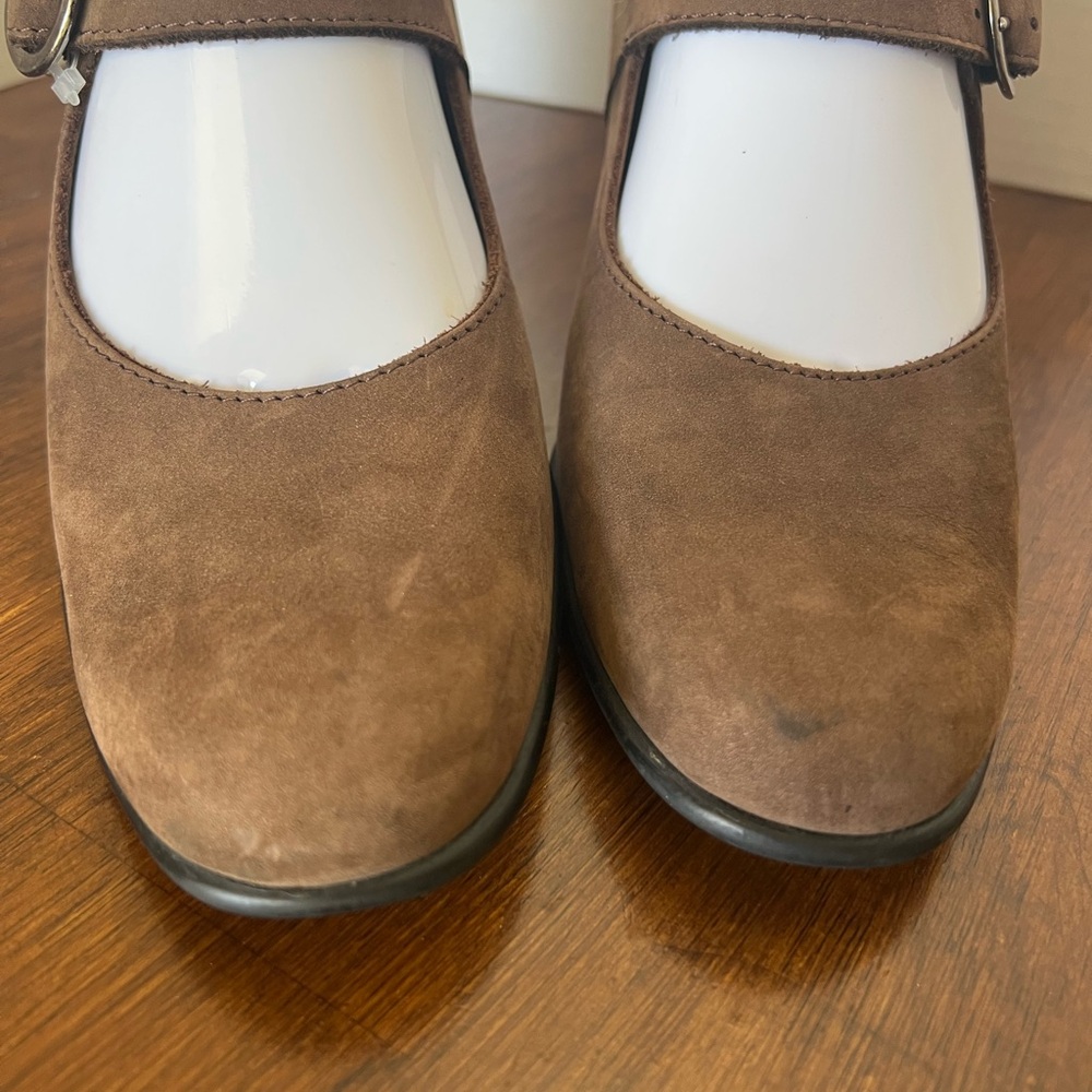 Arche Brown Nubuck Mary Jane Block Heels Women’s EU 38 US 7 Comfort Strap Pump - Picture 5 of 14